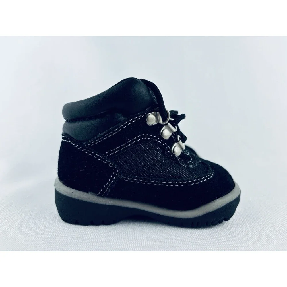 Vintage McKids Black Boots Action Flex Toddler Baby Size 2 Drew Lace‎ Up